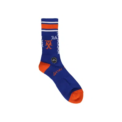 Pre-owned Saint Mxxxxxx Sinner Socks 'blue/orange/white' | Men's Size L