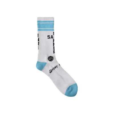 Pre-owned Saint Mxxxxxx Sinner Socks 'sky Blue' | Men's Size L