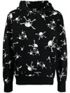 Saint Mxxxxxx Skull-print Cotton Hoodie In Black