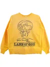 Saint Mxxxxxx Distressed Printed Cotton-jersey Sweatshirt In Yellow