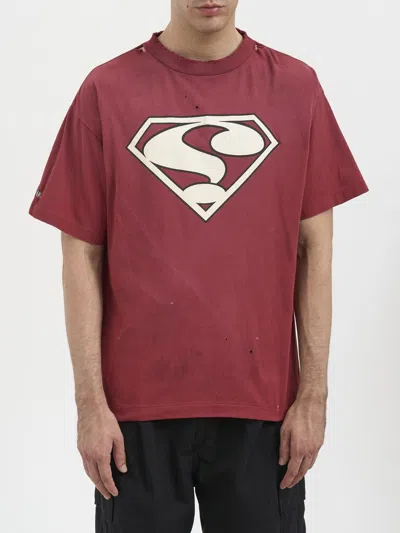 Saint Mxxxxxx T-shirt ? Burgundy In Red