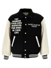 Saint Mxxxxxx Ens Black Logo-embroidered Loose-fit Wool-blend Bomber Jacket In Black