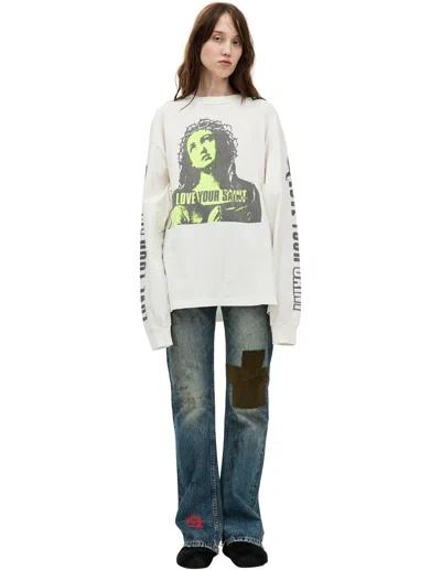Saint Mxxxxxx White Longsleeve With Print