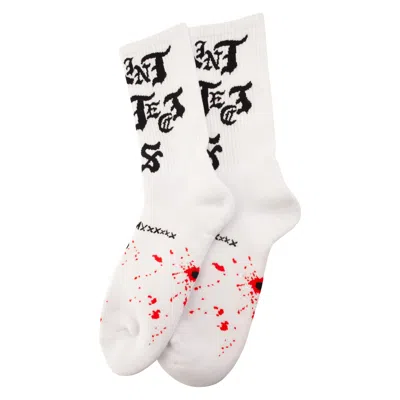 Saint Mxxxxxx White Monoprint Socks