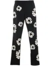 Saint Mxxxxxx Wreath-print Tailored Trousers In 黑色