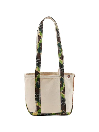 Saint Mxxxxxx X A Bathing Ape® Camo-print Canvas Shoulder Bag In Neutral