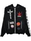 Saint Mxxxxxx X A Love Movement Logo-print Hoodie In Black