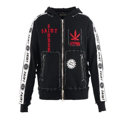 Pre-owned Saint Mxxxxxx X A Love Movement Zip Hoodie 'black' | Men's Size Xl