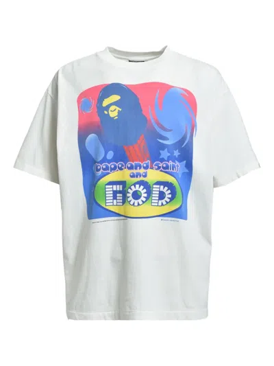 Saint Mxxxxxx X Bape Cotton T-shirt In White