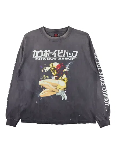 Saint Mxxxxxx X Cowboy Bebop Cotton T-shirt In Black