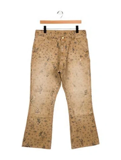 Pre-owned Saint Mxxxxxx X Dr. Woo Double Knee Straight-leg Jeans In Neutral