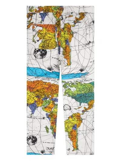 Saint Mxxxxxx X Dr. Woo World Map Printed Trousers In White