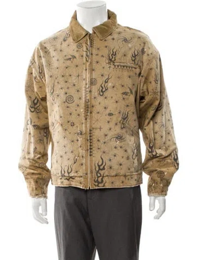Pre-owned Saint Mxxxxxx X Dr.woo Printed Trucker Jacket W/ Tags In Neutral