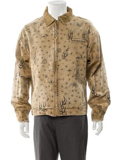 Pre-owned Saint Mxxxxxx X Dr.woo Printed Trucker Jacket W/ Tags In Neutral