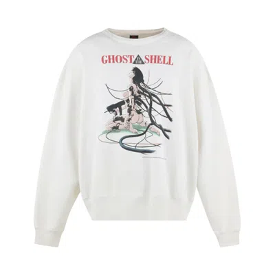 Pre-owned Saint Mxxxxxx X Ghost In The Shell Crewneck Sweatshirt 'white' | Men's Size Xxl