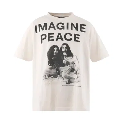 Pre-owned Saint Mxxxxxx X John Lennon Imagine Peace Short-sleeve T-shirt 'white' | Men's Size L