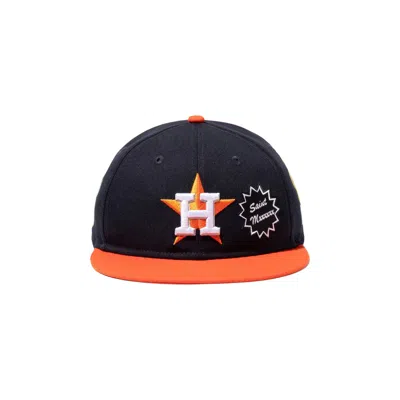 Pre-owned Saint Mxxxxxx X Mlb X New Era Astros Cap 'navy/orange' | Blue | Men's Size Onesize