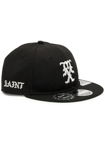Saint Mxxxxxx X New Era Logo Cotton Snapback Cap In Black