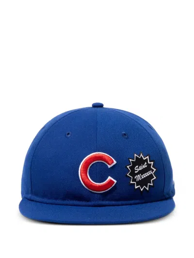 Saint Mxxxxxx X New Era Mlb Chicago Cubs Patch-detail Baseball Cap In Blue