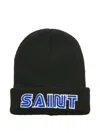 Saint Mxxxxxx X Sega Logo-embroidered Beanie In Black