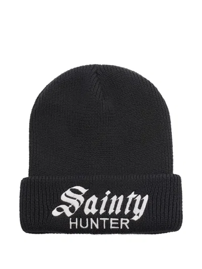 Saint Mxxxxxx X X Bounty Hunter Logo-embroidered Beanie Hat In Black