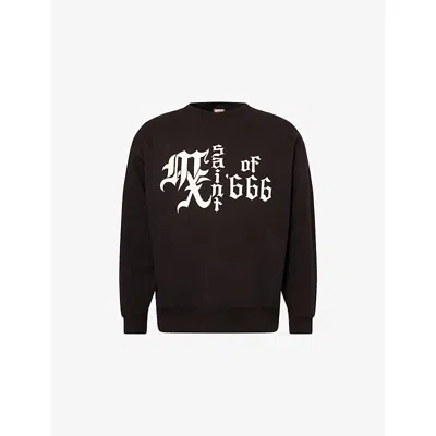 Saint Mxxxxxx Xxxxxx Mens Black 666 Graphic-print Cotton Sweatshirt Xl