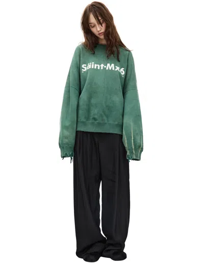 Saint Mxxxxxx 'youth' Print Sweatshirt In Green