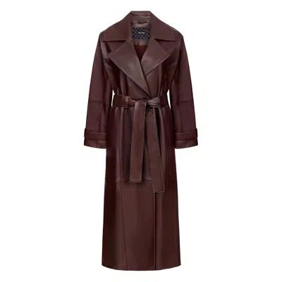 Saint Ones Women's Red Arden Leather Trench