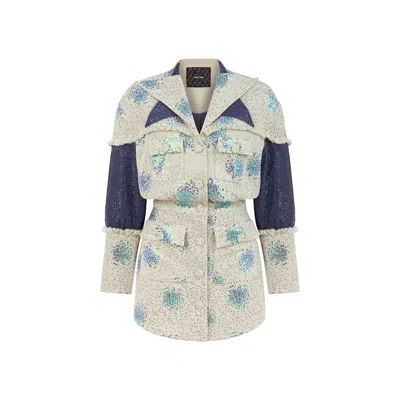 Saint Ones Women's White Gliese Dress In Blue