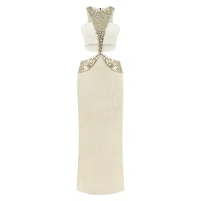 Saint Ones Women's White / Gold Lustris Dress In Multi