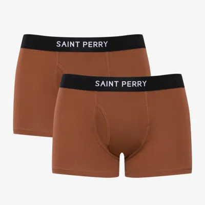 Saint Perry Men's Brown Cotton Boxer Brief Two Packs – Coffee