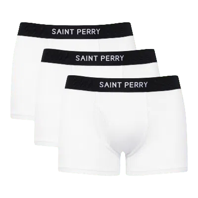 Saint Perry Men's Cotton Boxer Brief Three Pack - Classic White