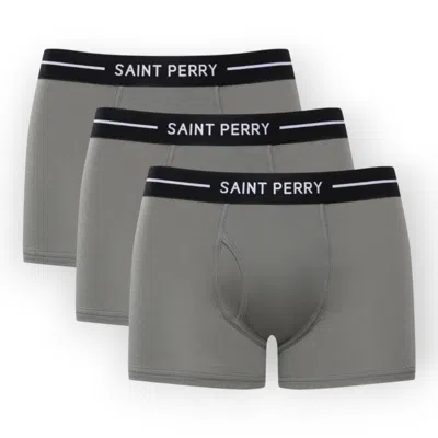 Saint Perry Men's Cotton Boxer Brief Three Pack– Grey