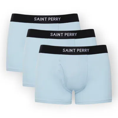 Saint Perry Men's Cotton Boxer Brief Three Pack– Sky Blue