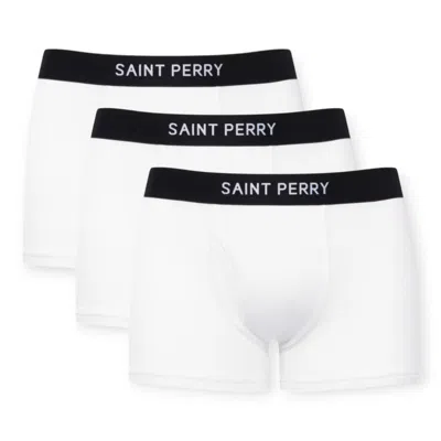 Saint Perry Men's Cotton Boxer Brief Three Pack– White