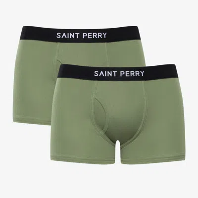 Saint Perry Men's Cotton Boxer Brief Two Packs – Green