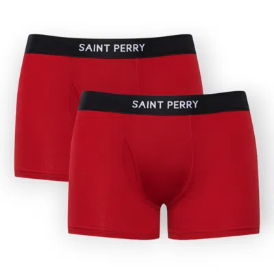 Saint Perry Men's Cotton Boxer Brief Two Packs – Red
