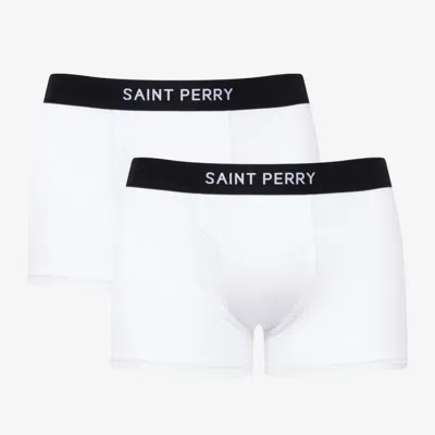Saint Perry Men's Cotton Boxer Brief Two Packs – White