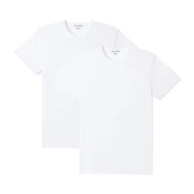 Saint Perry Men's Crewneck White T-shirt Two Pack