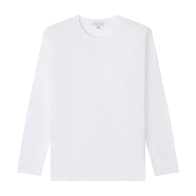 Saint Perry Men's Long Sleeve Crewneck White T-shirt