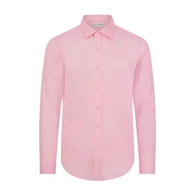 Saint Perry Men's Pink / Purple Slim Fit Lightweight Linen Shirt – Pink In Pink/purple