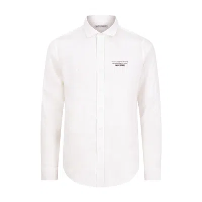 Saint Perry Men's Slim Fit Lightweight Linen Shirt – White