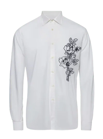 Saint Perry Men's White Rose Shirt