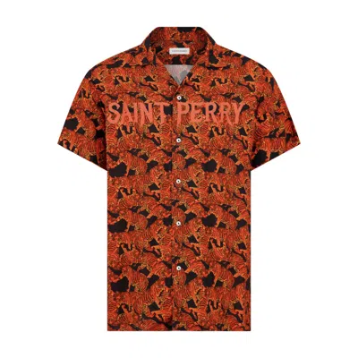 Saint Perry Men's Yellow / Orange Panthera Tigris Shirt In Yellow/orange