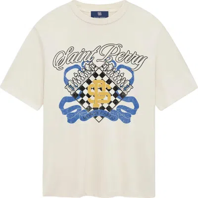 Saint Perry Monte Carlo Chess Crest Tees In White