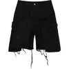Saint Perry Ox Cargo Denim Short In Black
