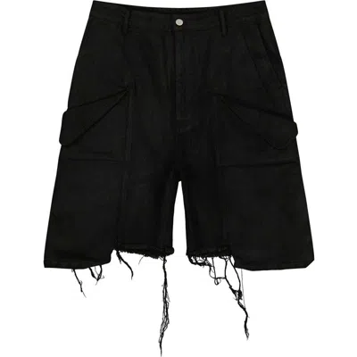 Saint Perry Ox Cargo Denim Short In Black