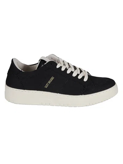 Saint Sneakers Exposed Stitch Logo Sneakers In Black
