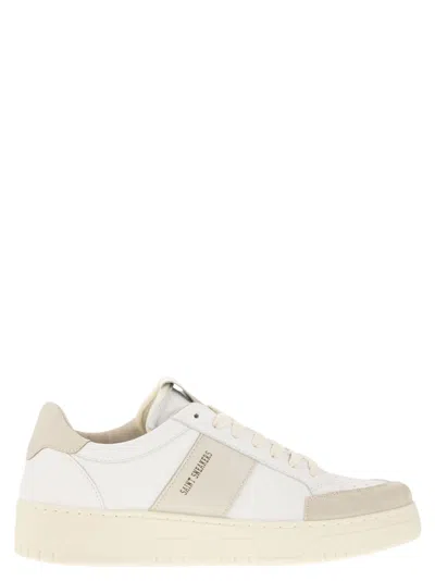 Saint Sneakers Sail - Leather And Suede Trainers In White/marble
