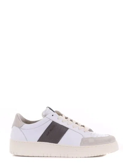 Saint Sneakers Tie Round Head Low Upper Board Shoes In Bianco/tortora